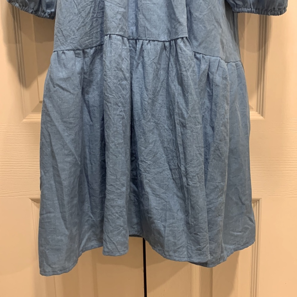 Blue gathered ruched dress ❤️New Listing❤️ - Picture 5 of 8